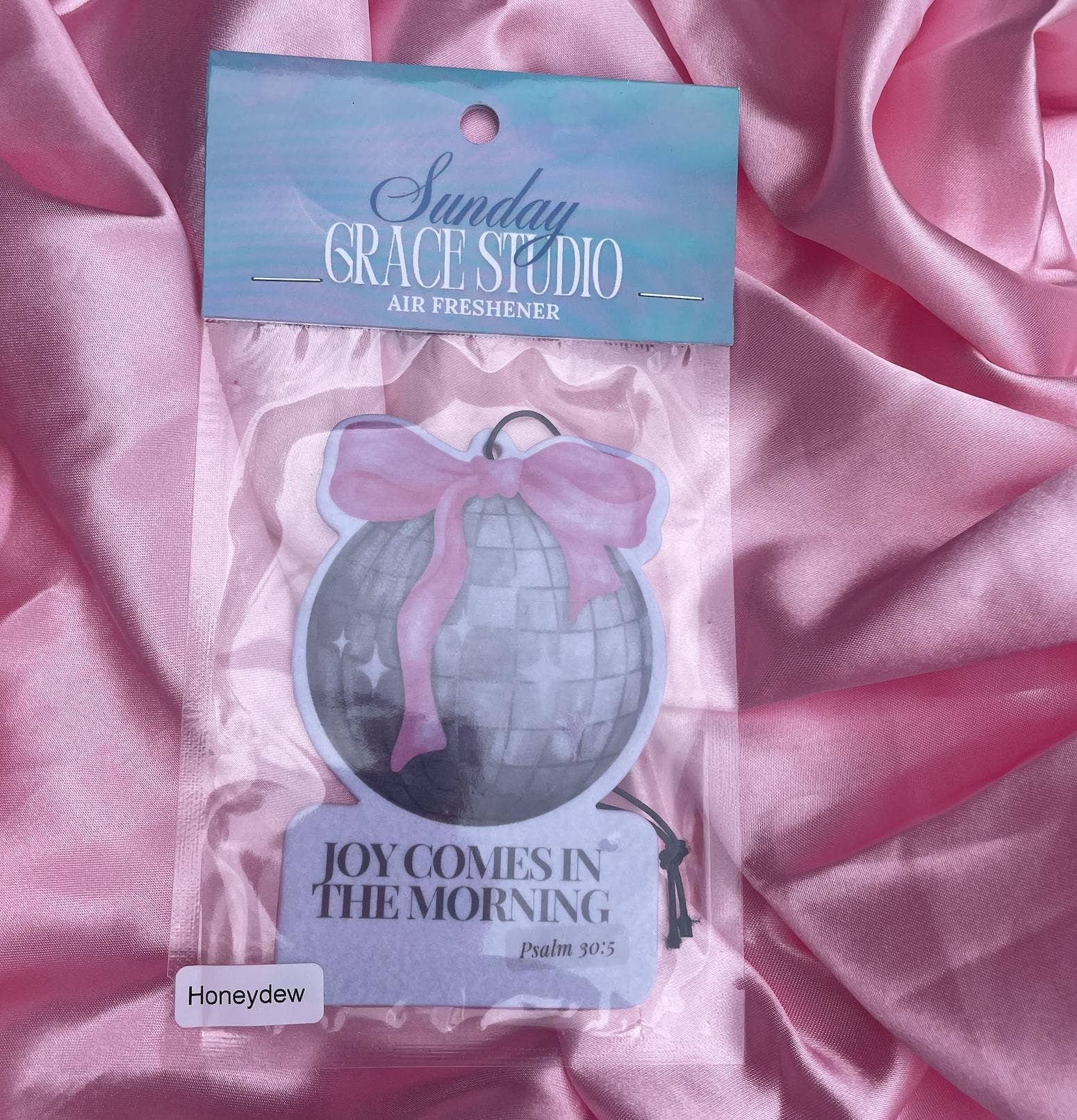 Joy Comes in the Morning Disco Ball Air Freshener Honeydew