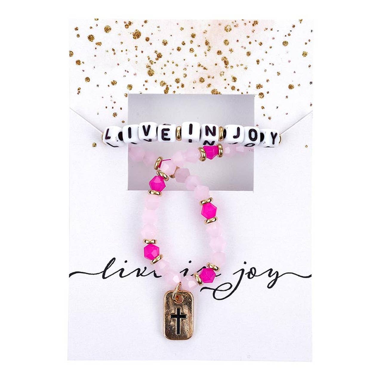 Word Beaded Tag Bracelet